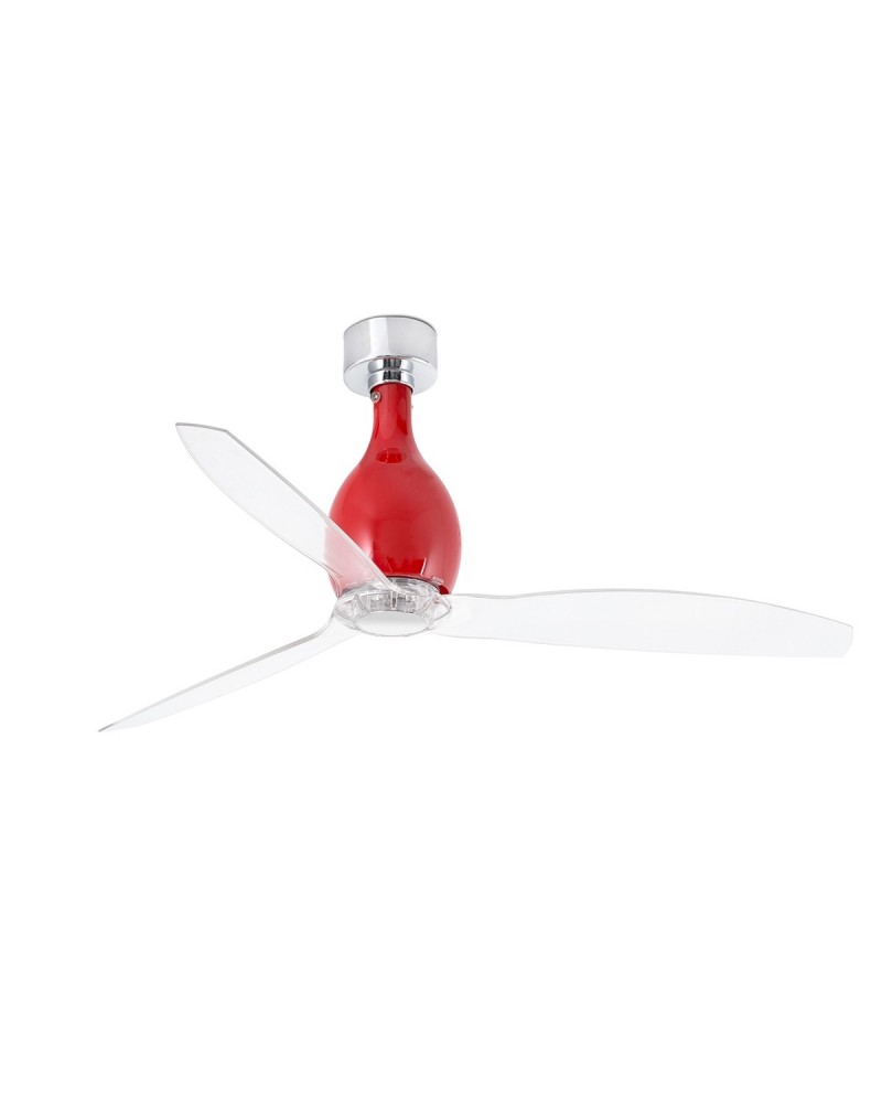 MINI ETERFAN Shiny Red/Transparent Ceiling Fan With DC Motor - 32029UL